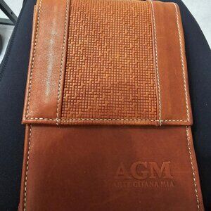 AGM Arte Gitana Mia Leather Crossbody Phone Wallet Cognac